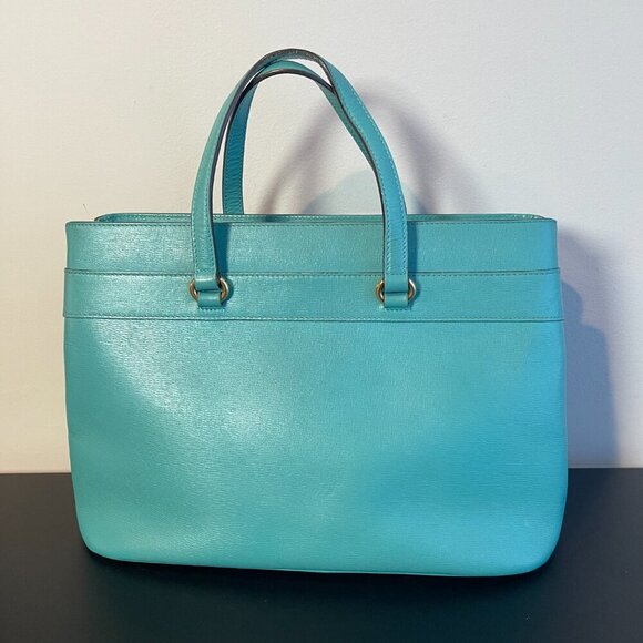 Gucci Calfskin Medium Bright Bit Top Handle/Shoulder Tote, Turquoise - Preowned - Picture 2 of 16